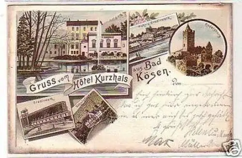 28018 Ak Lithographie Gruss aus Bad Kösen Hotel 1897