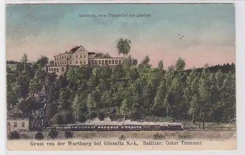 81329 AK Gruss von der Wartburg bei Gössnitz Sachsen-Altenburg, Bes. O. Trommer