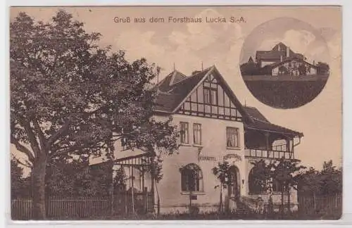 89458 Mehrbild Ak Gruß aus dem Forsthaus Lucka S.-A. 1915