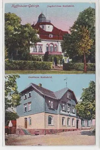 70400 Mehrbild Ak Rathsfeld im Kyffhäuser Gebirge Jagdschloß und Gasthaus um1910