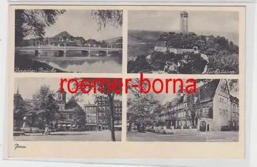 57112 Mehrbild Ak Jena Paradies-Brücke, Fuchsturm, Markt, Universität um 1930