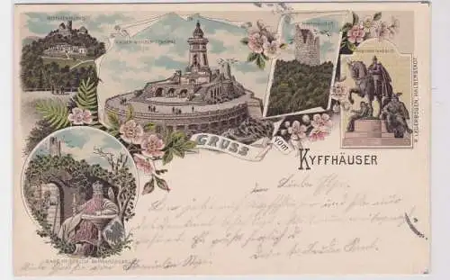 80695 AK Gruss vom Kyffhäuser - Kyffhäuser, Rothenburg, Denkmal, Reiterstandbild