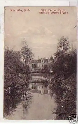 21999 Ak Schmölln Blick nach der unteren Brücke 1911