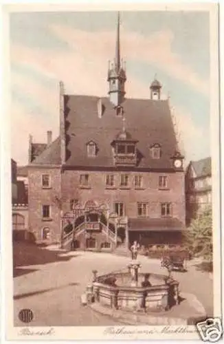 26064 Ak Pössneck Rathaus u. Marktbrunnen um 1920