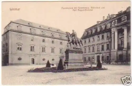 24944 Ak Weimar Fürstenplatz und Bibliothek um 1920