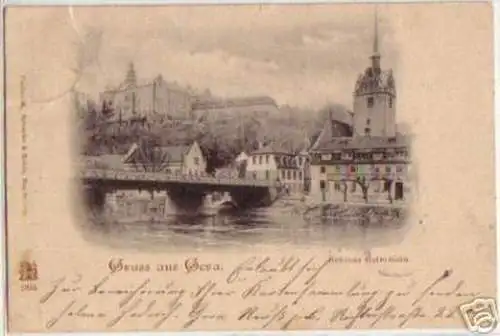 11439 Ak Gruss aus Gera Schloss Osterstein 1898