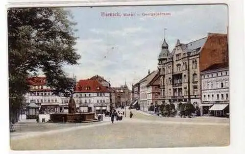 56003 Ak Eisenach Markt Georgenstrasse 1917