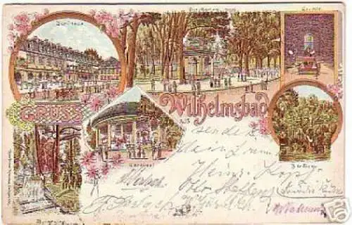 12245 Ak Lithographie Gruss aus Wilhelmsbad 1897