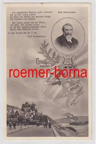 73577 Ak Assmannshausen Gruss aus dem Dichter- und Künstlerheim zur Krone 1939