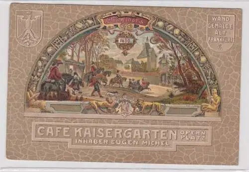 89080 Feldpost Ak Frankfurt a.M. Café Kaisergarten Opernplatz 1914