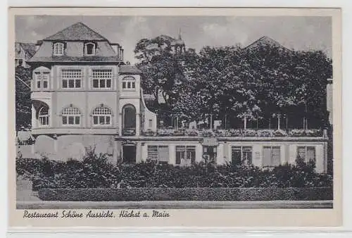 14974 Ak Höchst am Main Restaurant Schöne Aussicht 1942