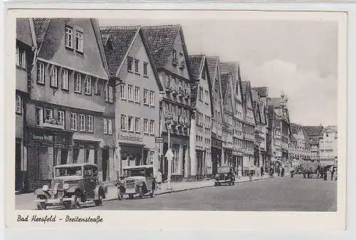 07110 Ak Bad Hersfeld Breitestrasse mit Geschäften um 1940