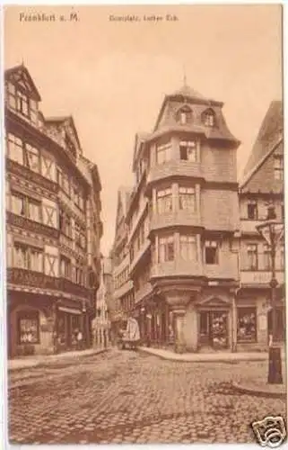 09016 Ak Frankfurt a.M. Domplatz Luther Eck um 1920