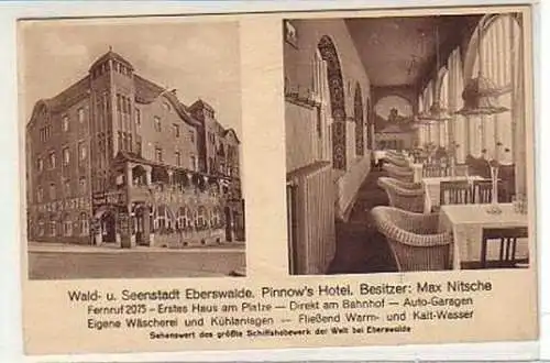 34486 Mehrbild Ak Eberswalde Pinnow´s Hotel um 1920