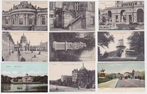 71471/9 AK Potsdam - Palais, Schlösser, Denkmäler & Mühle um 1930