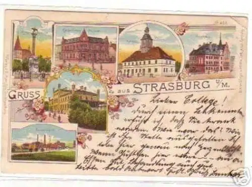 18839 Ak Lithographie Gruß aus Strasburg U.M. 1900