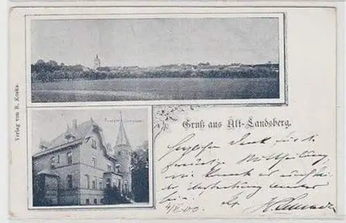 59252 Mehrbild Ak Gruß aus Alt-Landsberg Totalansicht, Schloß Dominium 1900