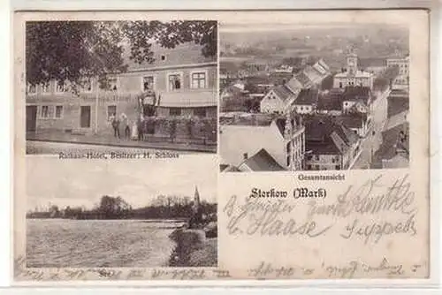 48422 Mehrbild Ak Storkow (Mark) Rathaus Hotel 1907