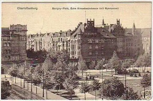 09669 Ak Charlottenburg Knesebeckstrasse mit Gymnasium