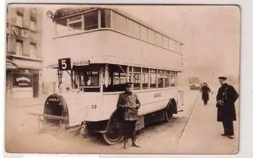 57569 Foto Ak Berlin Doppelstockbus Stecklitz Rathaus um 1920