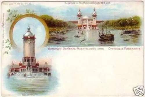 21106 Ak Lithographie Berliner Gewerbe Ausstellung 1896