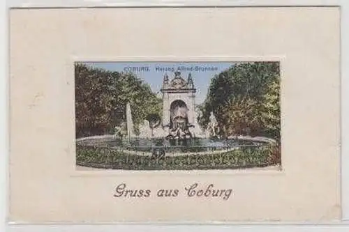 32508 Ak Gruß aus Coburg Herzog Alfred Brunnen 1918