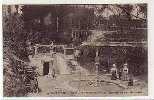 37945 Ak Weissenbrunna. Wald Grottenhöhle 1909