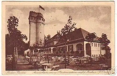 14867 Ak Baden Baden Aussichtsturm auf d. Merkur 1924