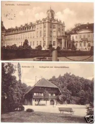 20758/2 Ak Karlsruhe i.B. Stadtgarten usw. um 1910