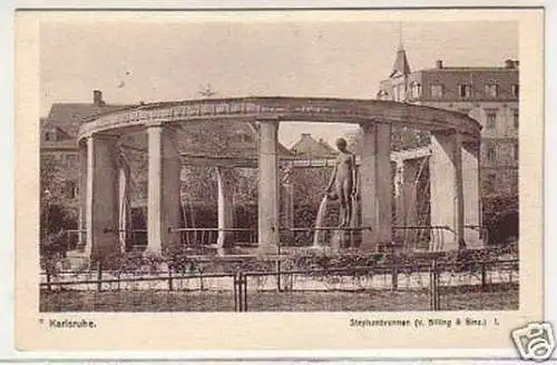 26435 Ak Karlsruhe Stephanbrunnen um 1920