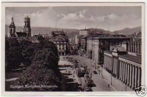 23156 Ak Stuttgart Königsbau und Königstraße 1937