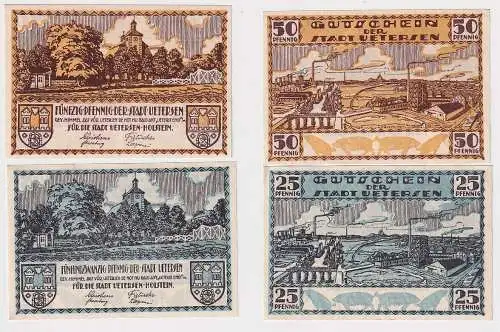 25 & 50 Pfennig Banknoten Notgeld Stadt Uetersen o.D. (1920) (109220)