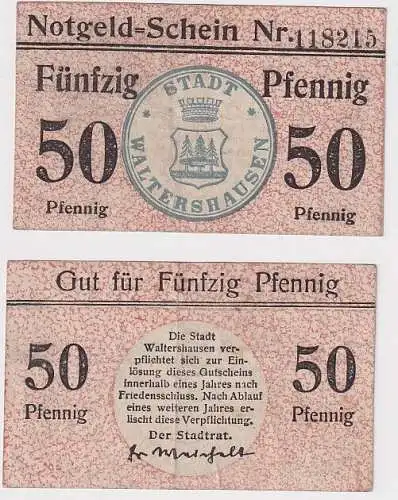 50 Pfennig Banknote Notgeld Stadt Waltershausen o.D. (1917) (109044)