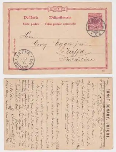 82390 DR Ganzsachen Postkarte P37 Zudruck Ernst Benary Erfurt 1899