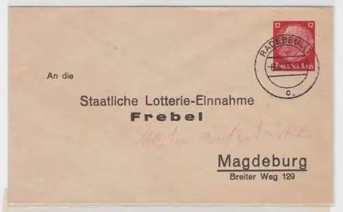 83272 Privat Ganzsachen Umschlag PU133/ B13 Staatl. Lotterie Frebel Magdeburg