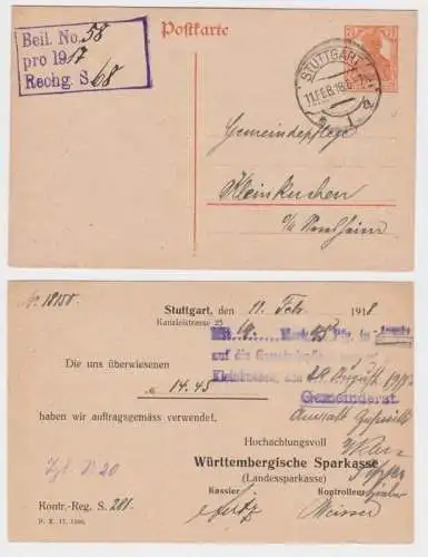 82902 DR Ganzsachen Postkarte P110 Zudruck Württembergische Sparkasse Stuttgart