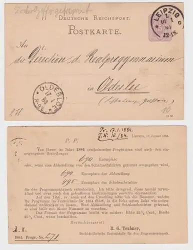 84178 DR Ganzsachen Postkarte P12 Zudruck B.G. Teubner Zentralstelle Leipzig 188