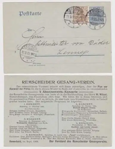 73168 DR Ganzsachen Postkarte P63 Zudruck Remscheider Gesang-Verein 1903