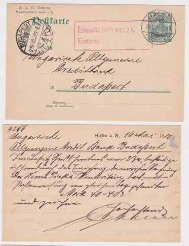 76083 Ganzsachen Postkarte P50 Zudruck A.L.G. Dehne Maschinenfabrik Halle 1906