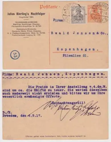 74196 Ganzsachen Postkarte P110 Zudruck Julius Bierling's Nachfolger Dresden