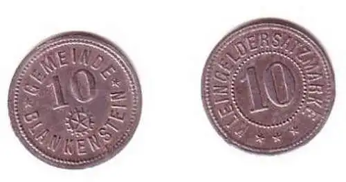 10 Pfennig Münze Notgeld Gemeinde Blankenstein um 1918