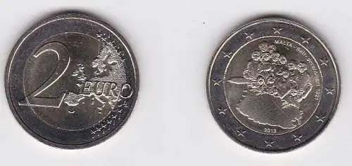 2 Euro Münze Malta Einrichtung der Selbstverwaltung 1921 2013 Stgi. (167592)