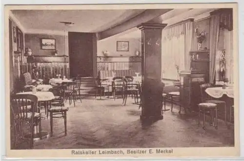 45425 Ak Ratskeller Leimbach - Innenansicht 1930