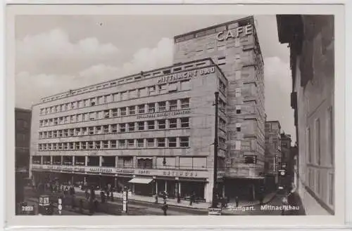 39493 Ak Stuttgart Mittnachtbau mit Café um 1930