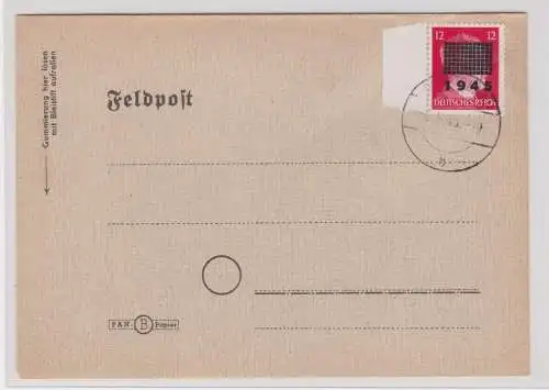 99377 Feldpost Postkarte Lokalausgabe Netzschkau-Reichenbach 1945 Mi 8 I