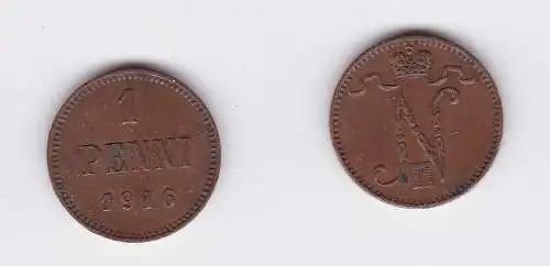 1 Penni Kupfer Münze Finnland 1916 (117684)