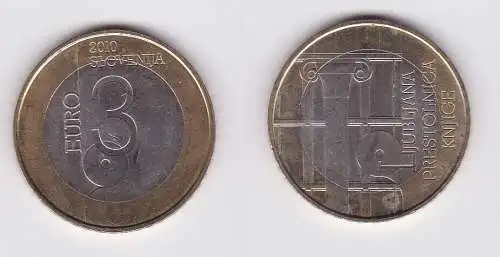 Bi-Metall Münze 3 Euro Slowenien 2010 Ljubljana (124488)