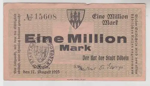 Eine Million Mark Banknote Stadt Döbeln 17.August 1923 (112473)