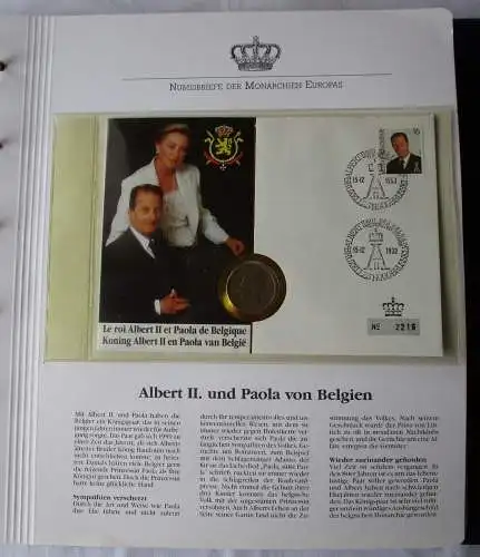 Schöner Numisbrief Belgien mit 20 Franc Münze 1993 (110075)