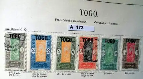 Schöne hochwertige Briefmarkensammlung Togo französische Besitzung ab 1921